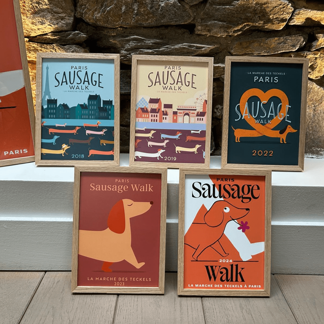 La collection unique des 5 affichettes Paris Sausage Walk - Sausage Paris