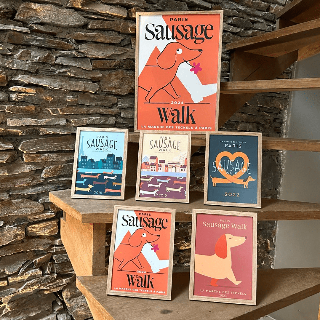 La collection unique des 5 affichettes Paris Sausage Walk - Sausage Paris